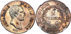 Napoleon 2 Francs L'An 12 (1803/04)-A MS64 NGC, Paris mint, KM693.1. Consular issue with silver and graphite tone and scattered highlights of orange i...