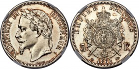 Napoleon III 5 Francs 1862-A MS63 NGC, Paris mint, KM799.1, Gad-739. The lowest mintage date in the whole series, according to the Standard Catalog of...