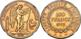 Republic gold 100 Francs 1912-A AU58 NGC, Paris mint, KM858. An example with virtually all the appearance of an uncirculated coin. AGW 0.9334 oz.

HID...