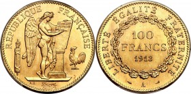 Republic gold 100 Francs 1913-A MS63 PCGS, Paris mint, KM858. A shimmering and virtually fully struck example. AGW 0.9334 oz.

HID09801242017