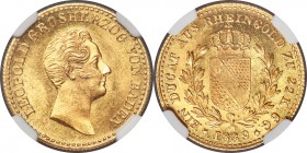 Baden. Leopold I gold Ducat 1839 MS64 NGC, KM208. Highly lustrous with full mint brilliance. Truly a handsome handsome coin which will be a delight fo...