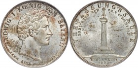 Bavaria. Ludwig I Taler 1828 MS66 PCGS, KM735. Monument to Bavaria's fallen soldiers. Lightly toned with fantastic cartwheel luster on both sides.

HI...