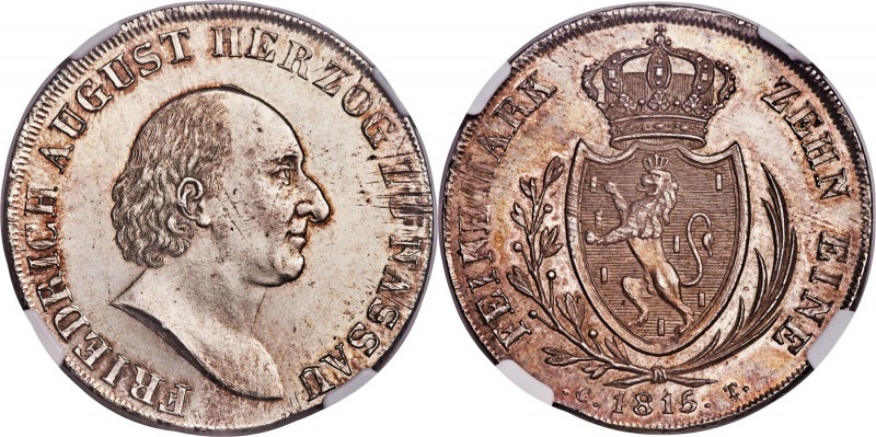 Nassau-Usingen. Friedrich August Taler 1815-CT UNC Details (Obverse Cleaned) NGC...