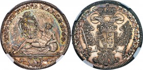 Nürnberg. Free City 1/2 Taler 1760 SF-OE MS63 NGC, KM332, Kellner-353. This attractive type was struck with title of Emperor Franz I and depicts the R...