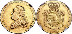 Oldenburg. Friedrich August gold Pistole (5 Taler) 1776 VF30 NGC, Altona mint, KM87 (under Lübeck), Fr-1931 (also Fr-1509 under Lübeck). Issued by the...