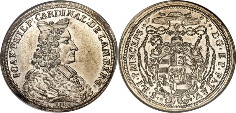 Passau. Johann Philipp Taler 1703 MS61 NGC, KM47, Dav-2518. Exceptional in appea...