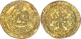 Henry VI (First Reign, 1422-1461) gold Noble ND (1422-1430) MS61 PCGS, London mint, Annulet issue, S-1799, N-1414. 6.72gm. Crowned king with sword and...