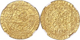 Edward IV (First Reign, 1461-1470) gold Ryal ND (1466-1469) MS62 NGC, London mint, Coronet mm, S-1951, N-1549. 7.71gm. Crowned king with sword and shi...