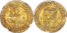 Edward VI (1547-1553) gold 1/2 Sovereign ND (1551-1553) AU50 NGC, S-2451, N-1928. A charming Tudor issue struck during the reign of Henry VIII's short...