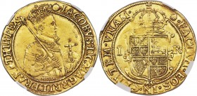 James I (1603-1625) gold Unite ND (1606-1607) AU Details (Cleaned) NGC, Tower mint, Escallop mm, S-2619, N-2083. Despite the light cleaning this Unite...