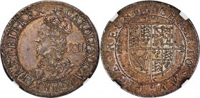 Charles I (1625-1649) Shilling ND (1638-1639) MS64 NGC, Briot's second milled issue, Anchor mm, S-2859, N-2305. The only example of this experimental ...