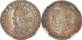 Charles I (1625-1649) Shilling ND (1638-1639) MS61 NGC, Briot's second milled issue, Anchor mm, S-2859, N-2305. A lustrous Mint State specimen with ap...