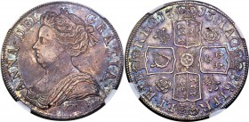 Anne Crown 1713 AU58 NGC, KM536, S-3603, ESC-1349. Roses and plumes in reverse angles. An unusually charming example of this type; Anne Crowns don't u...