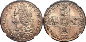George II 1/2 Crown 1745-LIMA MS61 NGC, KM584.3, S-3695, ESC-605. A popular 'hallmarked' type struck from captured Spanish silver - rare in Mint State...