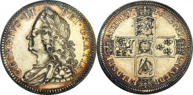 George II Proof 1/2 Crown 1746 PR61 PCGS, KM584.2, S-3696. An unusually argent specimen of this generally heavily-toned type, heralding from Britain's...