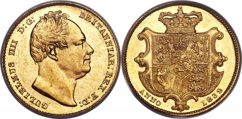 William IV gold Sovereign 1832 MS62 PCGS, KM717, S-3829B, Marsh-17 (second bust)...