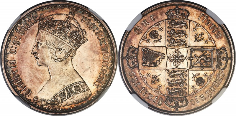 Victoria Proof "Gothic" Florin 1869 PR62 NGC, KM746.2, S-3893, ESC-835 (R2). An ...