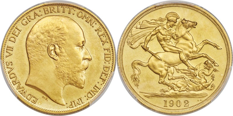 Edward VII gold Matte Proof 2 Pounds 1902 PR62 PCGS, KM806, S-3968. This piece i...