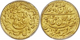 Awadh. Wajid Ali Shah gold Ashrafi AH 1272 Year 9 (1855) MS62 PCGS, Lucknow mint, KM378.3, Fr-1023. Highly textured fields lend a unique and almost ma...