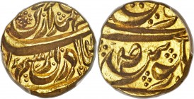 Patiala. Amar Singh gold Mohur Frozen Year 4 (AH 1179-1196 / AD 1765-1781) MS65 PCGS, KM11 (under Kaithal). Citing the Durrani ruler Ahmad Shah. Unden...