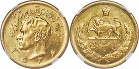 Muhammad Reza Pahlavi gold 5 Pahlavi MS 2536 (1977) MS64 NGC, KM1202. A large and impressive gold coin with shimmering luster and bold strike.

HID098...
