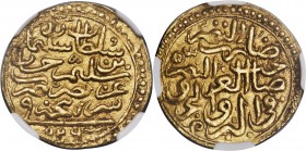 Ottoman Empire. Suleyman I (AH 926-974 / AD 1520-1566) gold Sultani AH 926 (AD 1520) MS62 NGC, Srebrennica mint (in Bosnia), A-1317 (for type), ICV-31...