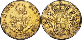 Genoa. Republic gold 96 Lire 1792 XF45 NGC, KMA251. A scarce type with good eye appeal and nice original surfaces.

HID09801242017