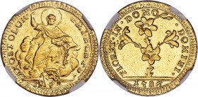 Papal States. Pius VI gold 30 Paoli (Doppia d'Oro) 1786 MS62 NGC, Rome mint, KM1049, Fr-246. Remarkable condition for this type, which does not often ...