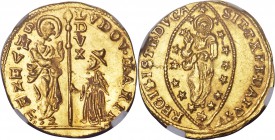 Venice. Ludovico Manin (1789-1797) gold Zecchino ND MS66 NGC, 3.46gm. KM755, CNI-VIIIb.71var (pellet placement). LVDOV • MANIN | S | • M | • V | E | N...