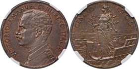 Vittorio Emanuele III bronze Prova 10 Centesimi 1908 AU55 Brown NGC, Rome mint, KM-Pr10, Pag-323. A highly desirable pattern issue struck in bronze, f...