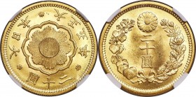Taisho gold 20 Yen Year 5 (1916) MS65+ NGC, KM-Y40.2. A highly lustrous and impressive specimen in hand, this piece is certainly befitting its elite g...
