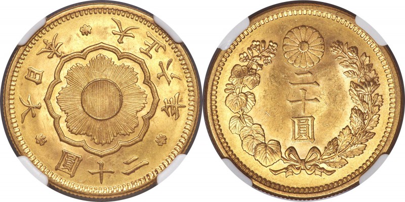 Taisho gold 20 Yen Year 6 (1917) MS63 NGC, Osaka mint, KM-Y40.2, Fr-53. Gorgeous...