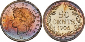 Republic Proof 50 Cents 1906-H PR66 PCGS, Heaton mint, KM9. Bested by only one other example certified by PCGS, this stunning jewel features an obvers...