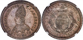 Bishopric. Sede Vacante Patagon 1792 AU58 NGC, KM181, Dav-1591. Wonderful deep argent-gray tone and bold strike, well centered with wide margins. A hi...