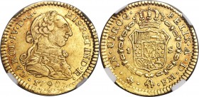 Charles IV gold Escudo 1790 Mo-FM AU53 NGC, KM119. Lightly toned with rose-gold hues and strong mint luster.

HID09801242017