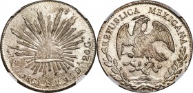 Republic 8 Reales 1861 O-FR MS63 NGC, Oaxaca mint, KM377.11, DP-Oa05. An essentially identical example of the same grade hammered for $3,000 at the St...