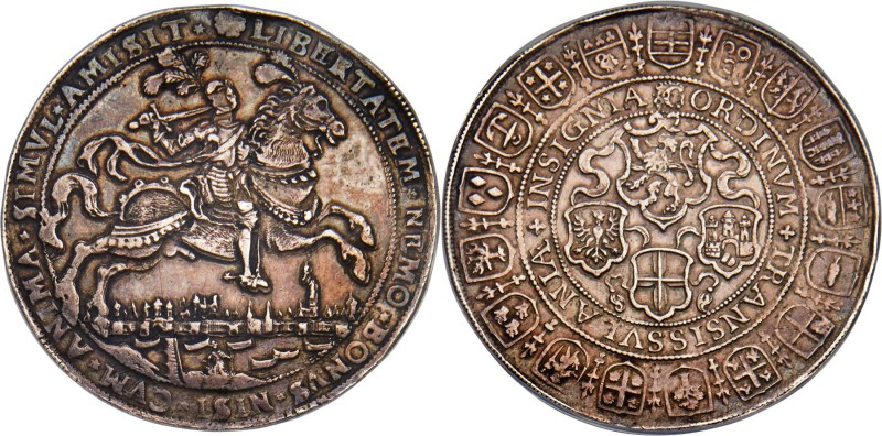 Overijssel. Provincial silver Medal ND (1597) XF Details (Tooled) NGC, Van Loon-...
