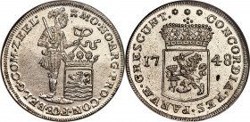 Zeeland. Provincial silver 2 Ducats (Piefort) 1748 MS64 NGC, KM52.2, Dav-1847, Delm-976a (R1). 55.71gm. Bold, sharp strike with silvery mint luster an...