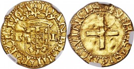 João III gold Cruzado Calvário ND (1521-1557) MS62 NGC, Lisbon mint, Fr-29, Gomes-Unl. A typical crude strike but still quite bold. Apparently quite r...