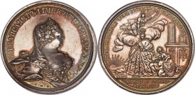 Elizabeth silver Coronation Medal 1742 MS62 NGC, Diakov-86.6 (R2). Copy by S. Yudin and J.G. Waechter. Variety unlisted in Reichel and Smirnov. Obv. C...