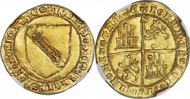 Castile & Leon. Juan II gold Dobla de la Banda ND (1406-1454) AU Details (Cleaned) NGC, Fr-112. Well struck and lustrous, the flan round and the desig...