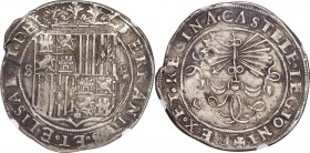 Ferdinand & Isabella 8 Reales ND (1474-1504)-S VF35 NGC, Seville mint, Cal-187. Obv. Crowned arms of Castille and Leon dividing S mintmark and o over ...