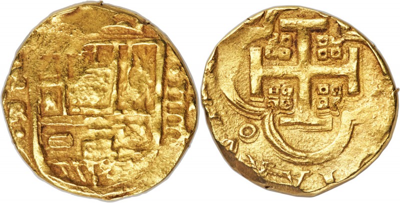 Philip IV gold Cob 4 Escudos ND (1630-1647)-R VF (Clipped), Seville mint, cf. Ca...