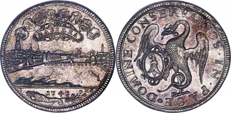 Basel. City 2 Taler 1741 AU58 NGC, Basel mint, KM150, Dav-1749, HMZ-298d, Divo-7...