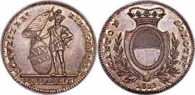 Solothurn. Canton 4 Franken 1813 MS63 PCGS, KM73. Mintage: 250. Notable as the rarest of the 19th century 4 Franken coins with a mintage of just 250 p...