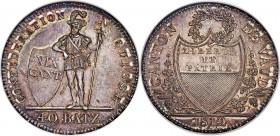 Vaud. Canton 40 Batzen (Taler) 1812 MS66 NGC, KM17, Dav-362, HMZ-2997a. Mintage: 2,485. A low-mintage issue of which very few exist in better conditio...