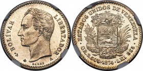 Republic 10 Centavos 1874-A MS63 NGC, Paris mint, KM-Y13.1. Serifed "A" variety. By Albert Barre. The first year of issue for a two-year type that rem...