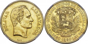 Republic gold 100 Bolivares 1886 AU Details (Cleaned) NGC, Caracas mint, KM-Y34, Fr-2. Scattered friction marks noted.

HID09801242017