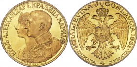 Alexander I gold "Corn Countermarked" 4 Dukata 1931 MS64+ PCGS, Belgrade mint, KM14.2. Corn Counterstamp. An offering in excellent condition consideri...