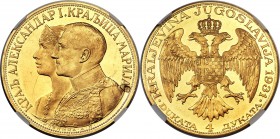 Alexander I gold "Sword Countermarked" 4 Dukata 1931-(K) MS61 NGC, Belgrade mint, KM14.1. With sword countermark to right of Alexander's shoulder. Dec...